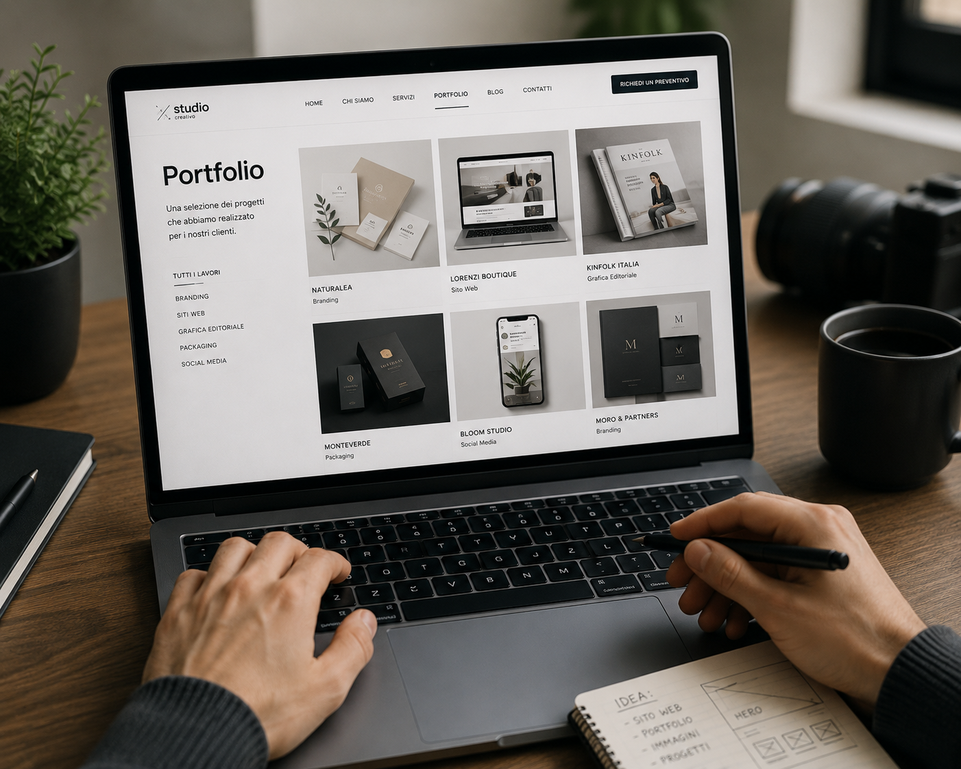 Progettazione e creazione piccoli siti web su schermo